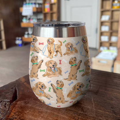 Dog 12 Oz Shineful™ Golden Retriever Nl09 12Oz Tumbler