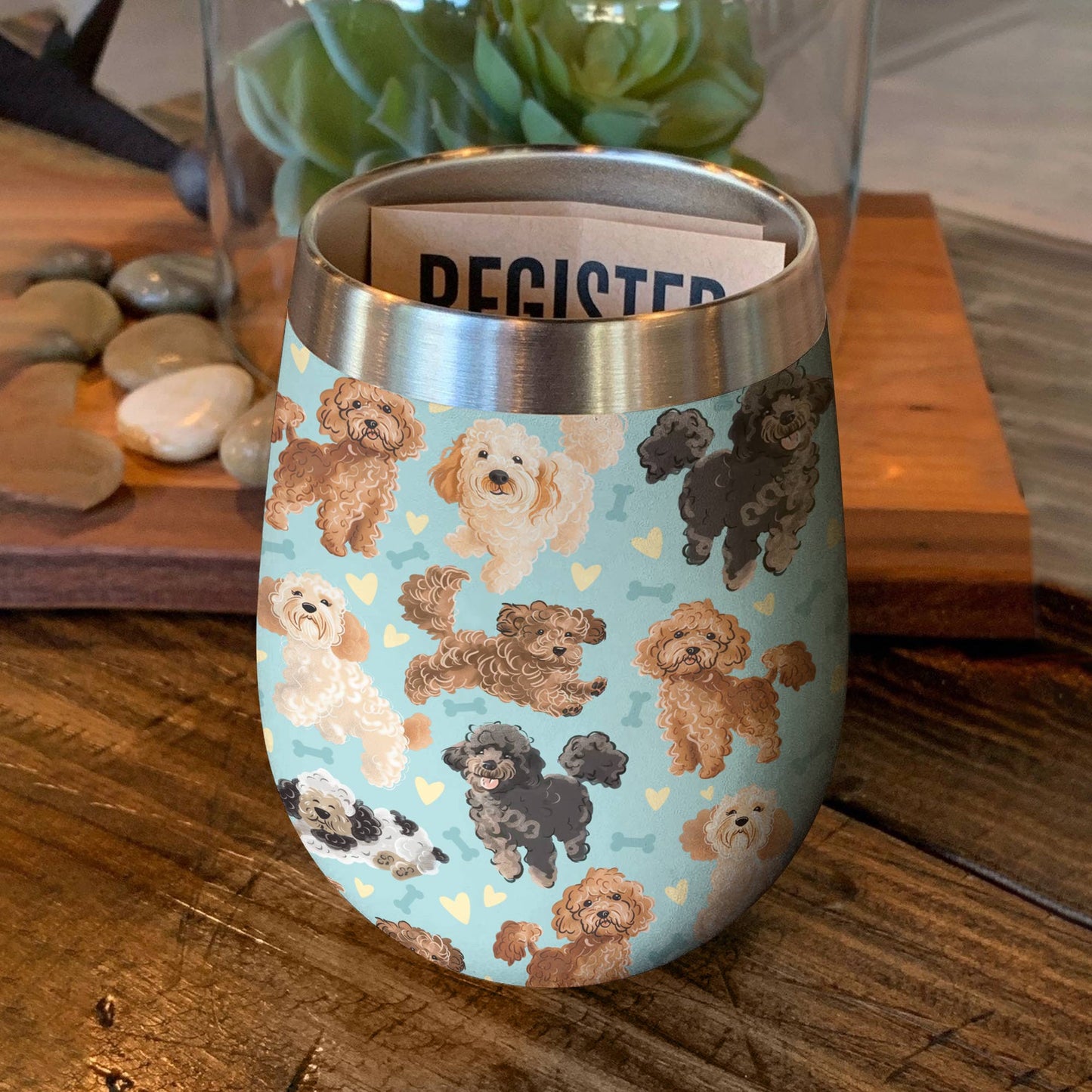 Shineful Wine Tumbler Poodles Cute