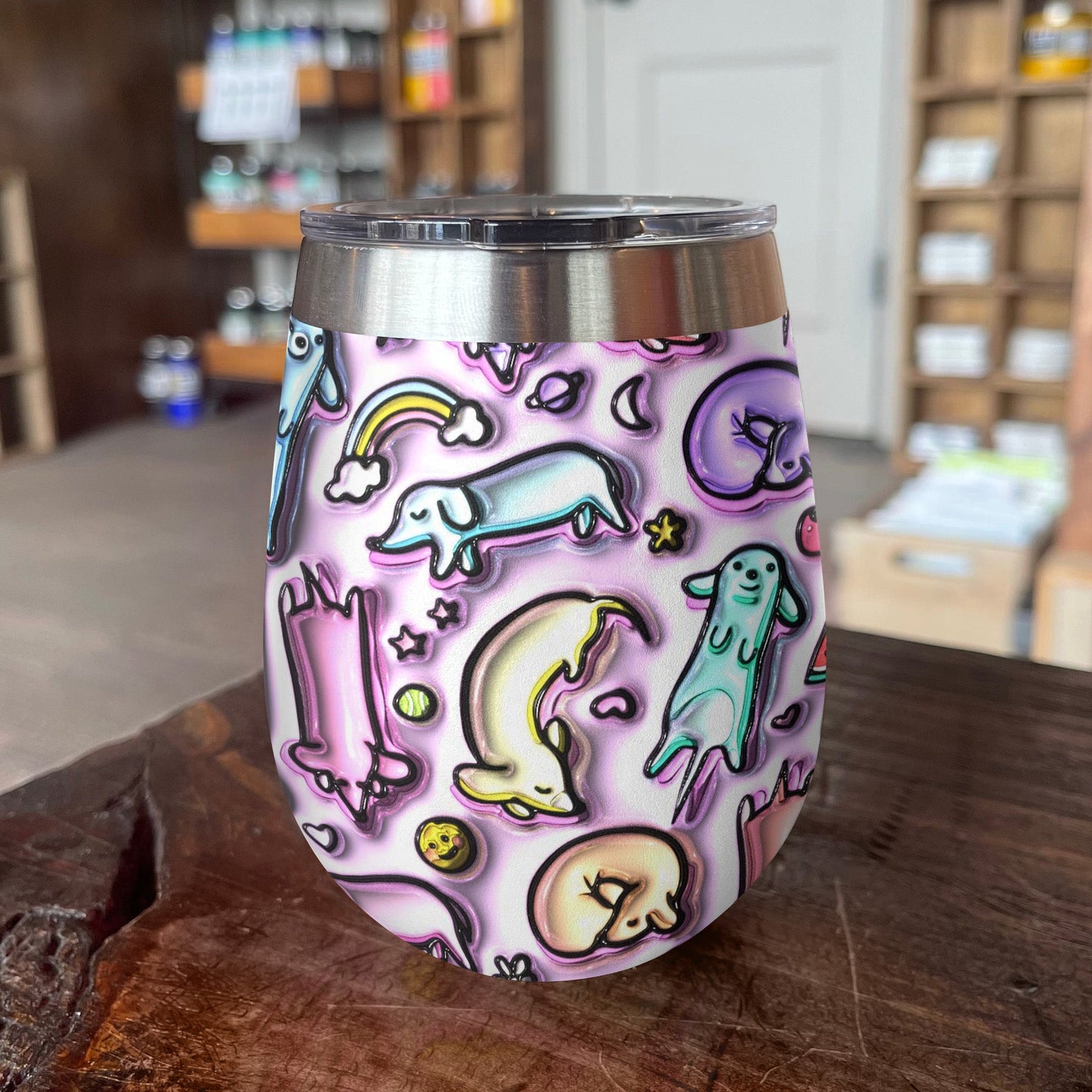 Dog 12 Oz Shineful™ Dachshunds Dachshund 3D Pink Nl09 12Oz Tumbler