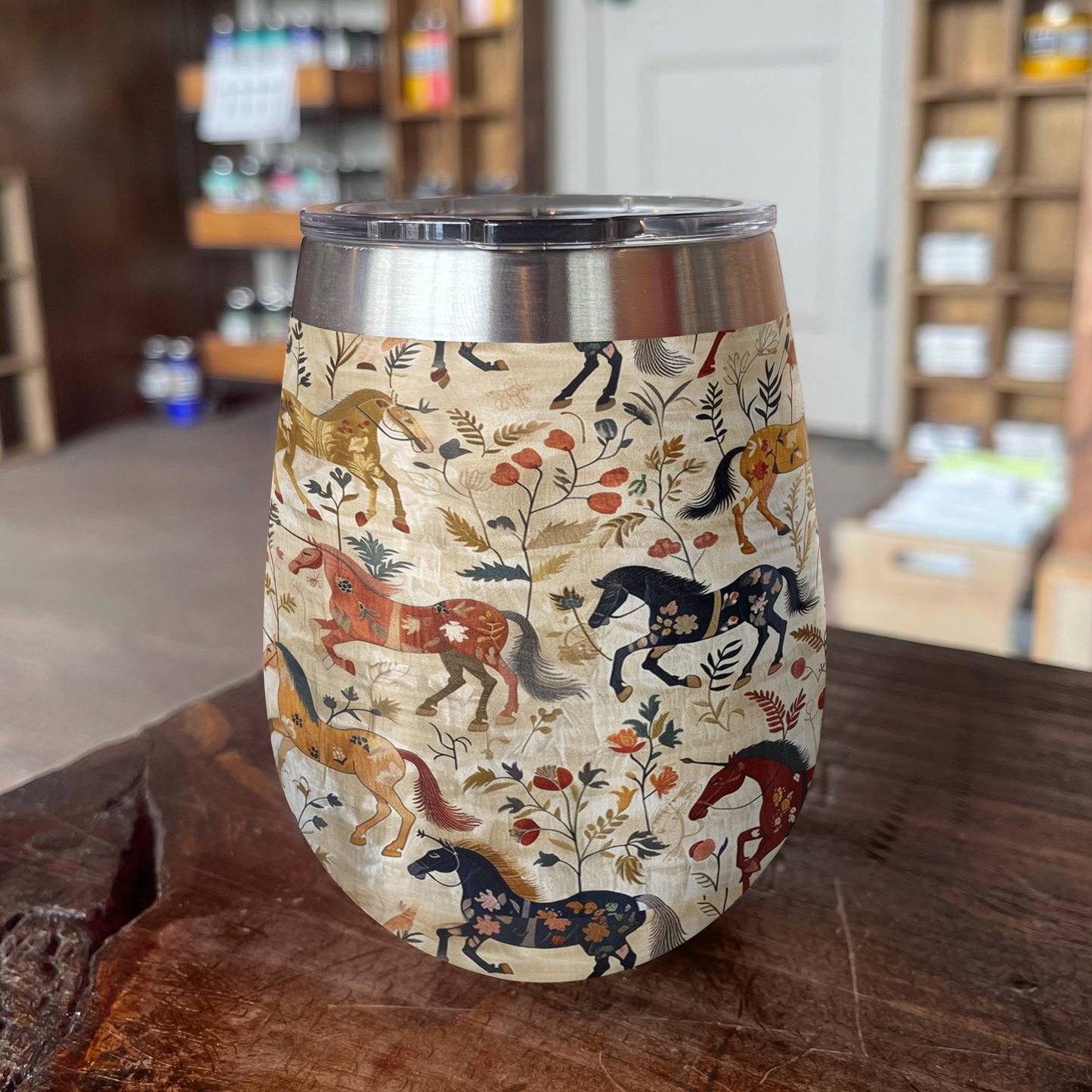 Shineful Wine Tumbler Wild Gallop