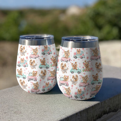 Shineful Wine Tumbler Yorkie Love