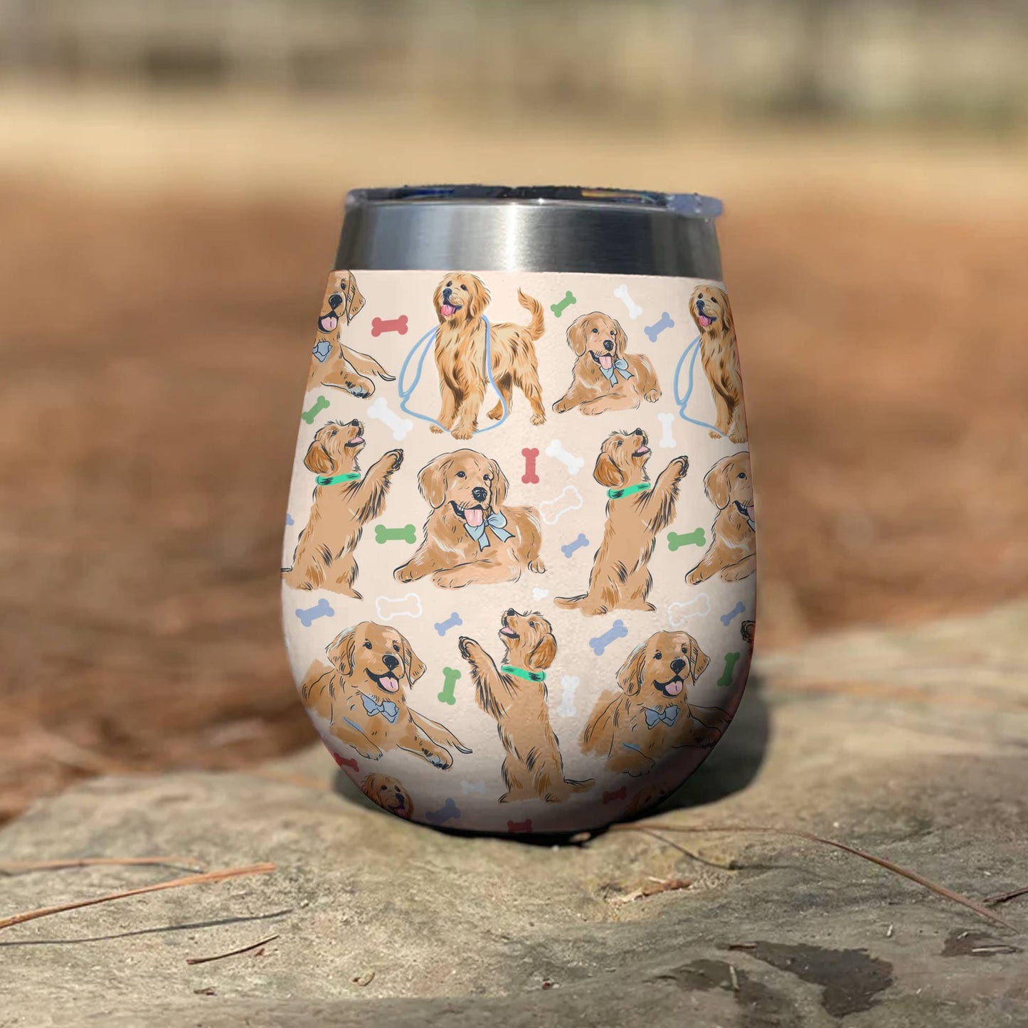 Dog 12 Oz Shineful™ Golden Retriever Nl09 12Oz Tumbler