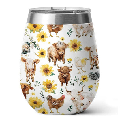 Shineful Wine Tumbler Farm Floral