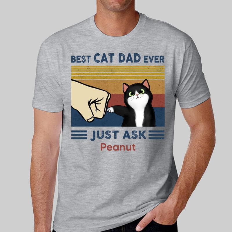 Shineful T-Shirt Best Cat Dad Fluffy Cat - Personalized Unisex T-Shirt