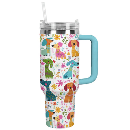 Shineful Tumbler Whimsical Garden Of Dachshund Friends