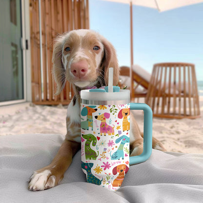 Shineful Tumbler Whimsical Garden Of Dachshund Friends