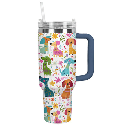 Shineful Tumbler Whimsical Garden Of Dachshund Friends