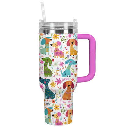 Shineful Tumbler Whimsical Garden Of Dachshund Friends