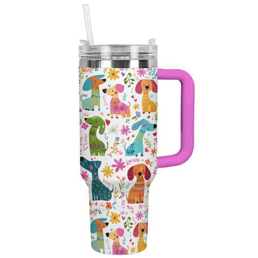 Shineful Tumbler Whimsical Garden Of Dachshund Friends