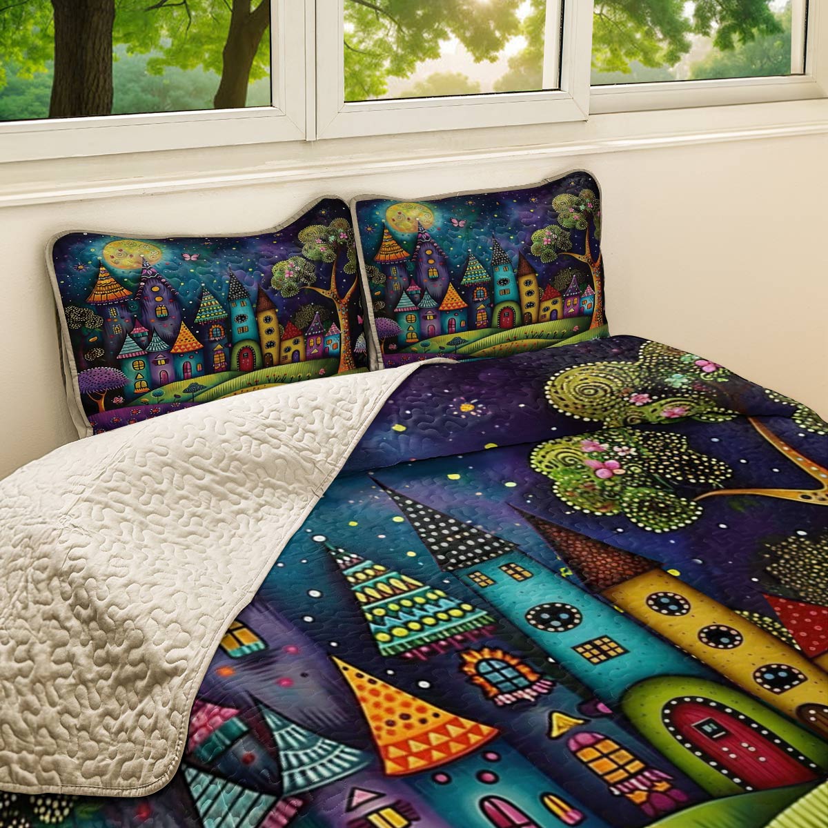 Shineful All Season Quilt 3-Piece Set Whimsical Village