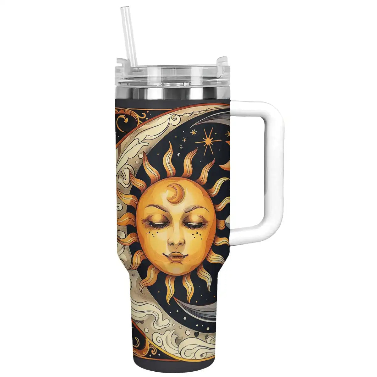 Strahlender Becher Boho Sonne Mond