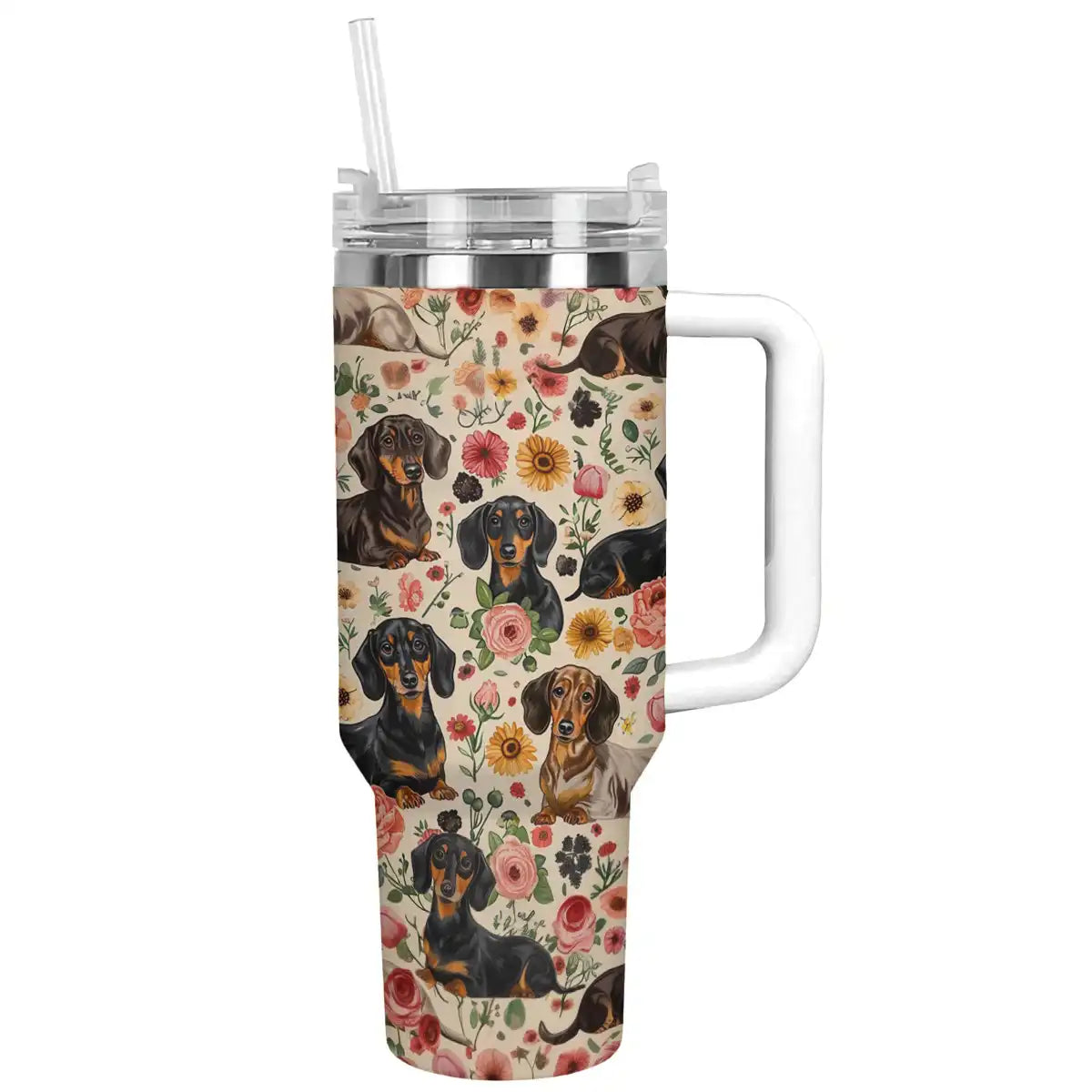 Shineful Tumbler Floral Dachshunds Ver6