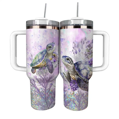 Shineful Tumbler Purple Sea Turtles