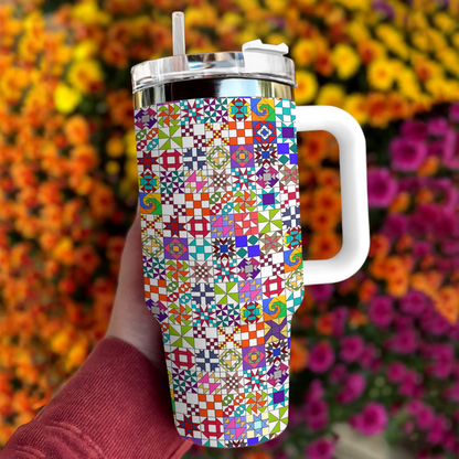 Shineful Tumbler Bunte Quiltblöcke