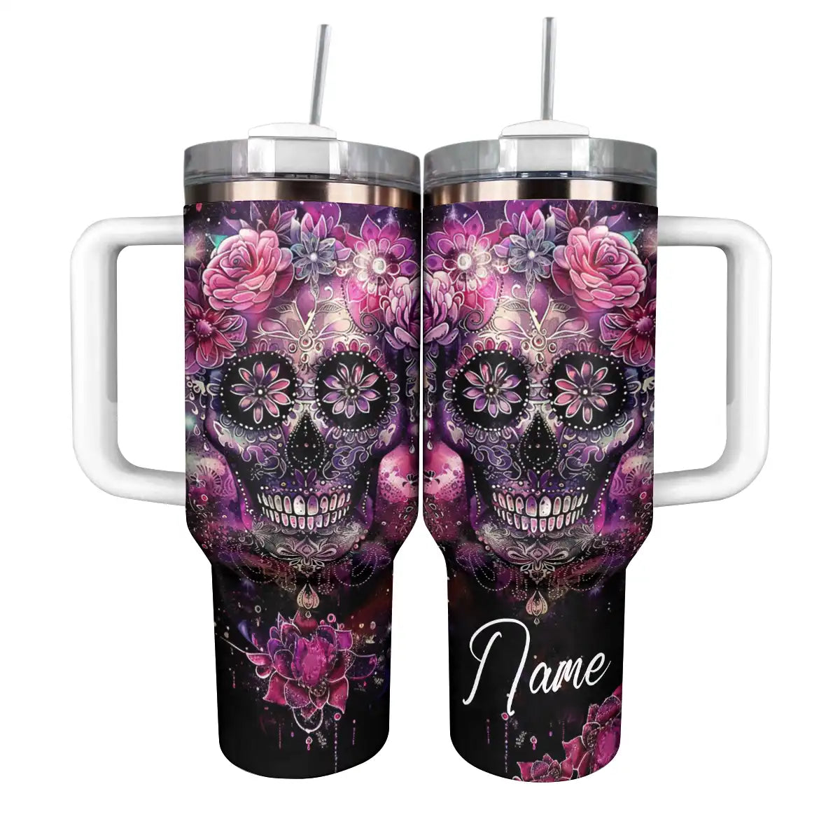 Shineful Tumbler Personalized Sugar Skull