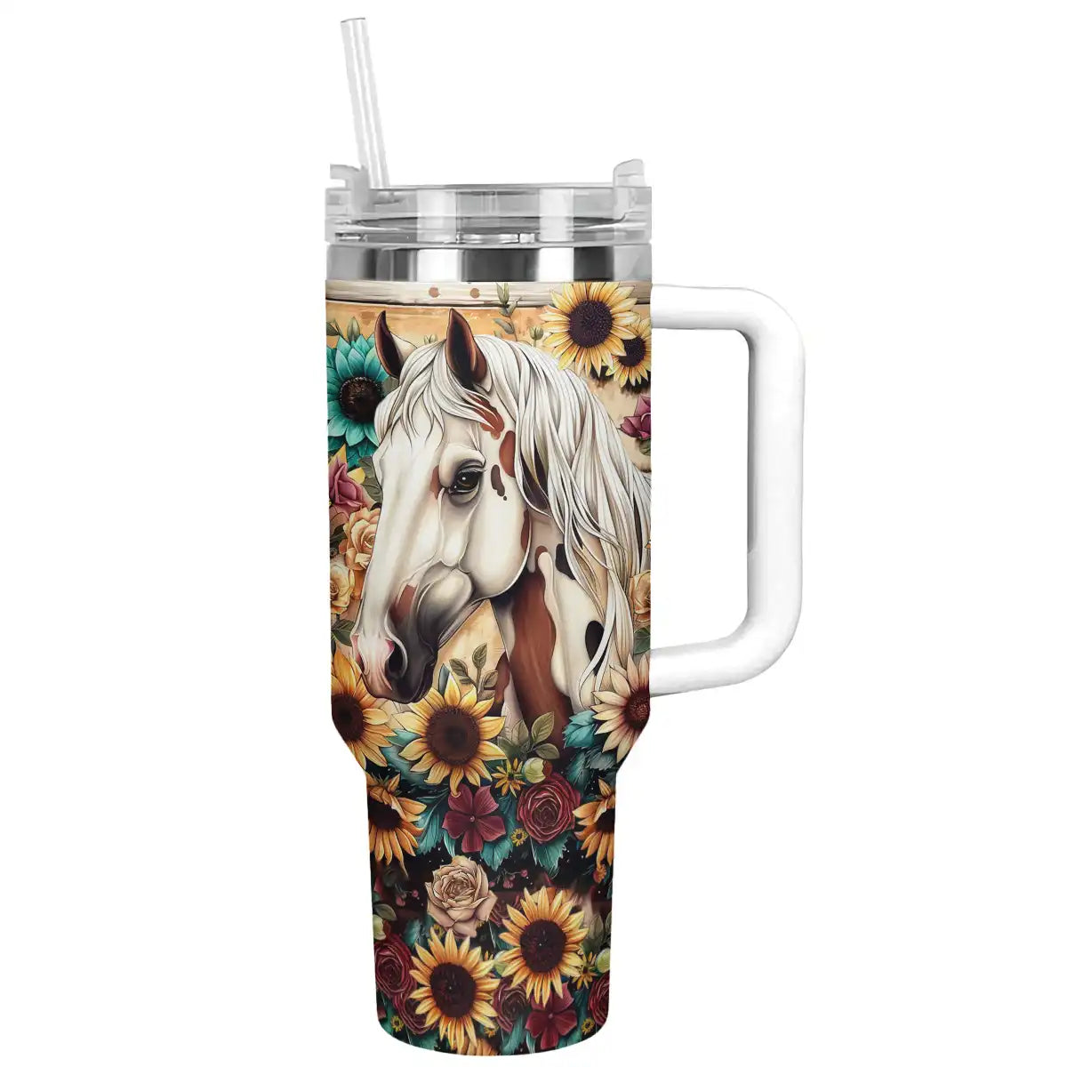 Shineful Tumbler Floral Horse