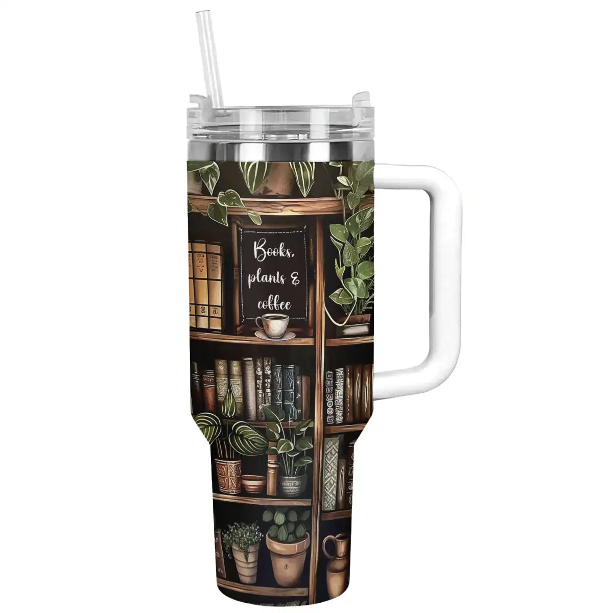 Shineful Tumbler Books, Plants and Coffee