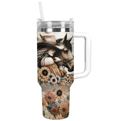 Shineful Tumbler Cowgirl With Horse