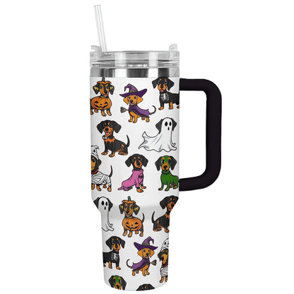 Shineful Tumbler Howl-o-ween Dachshund White Edition