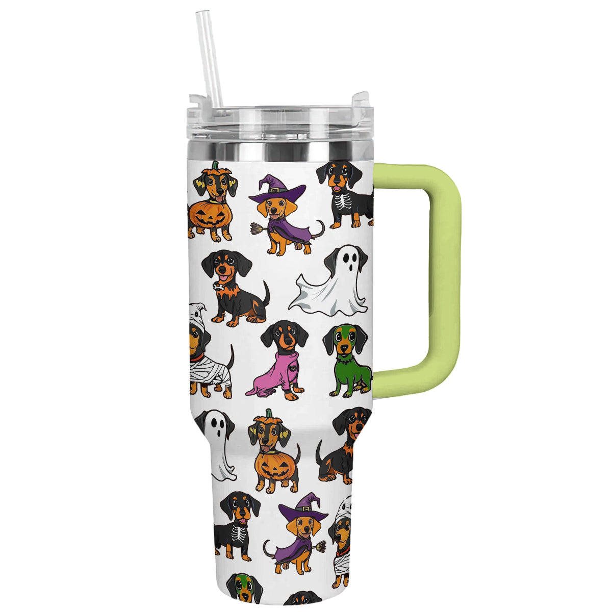 Shineful Tumbler Howl-o-ween Dachshund White Edition