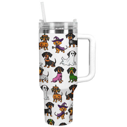 Shineful Tumbler Howl-o-ween Dachshund White Edition