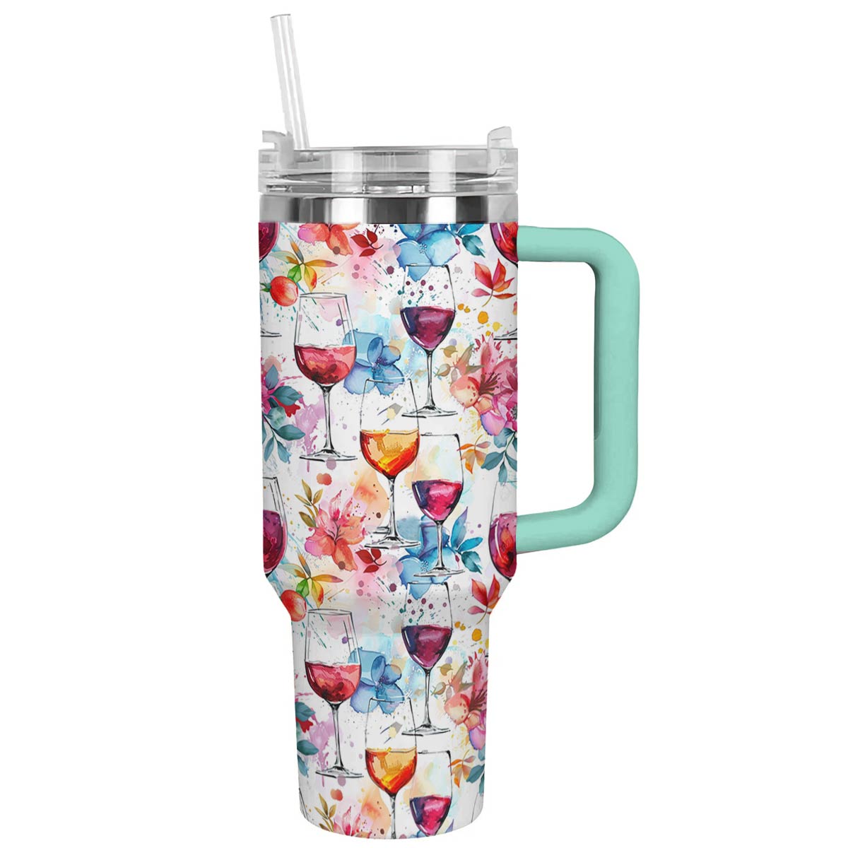 Shineful Tumbler Charming Wine With Floral