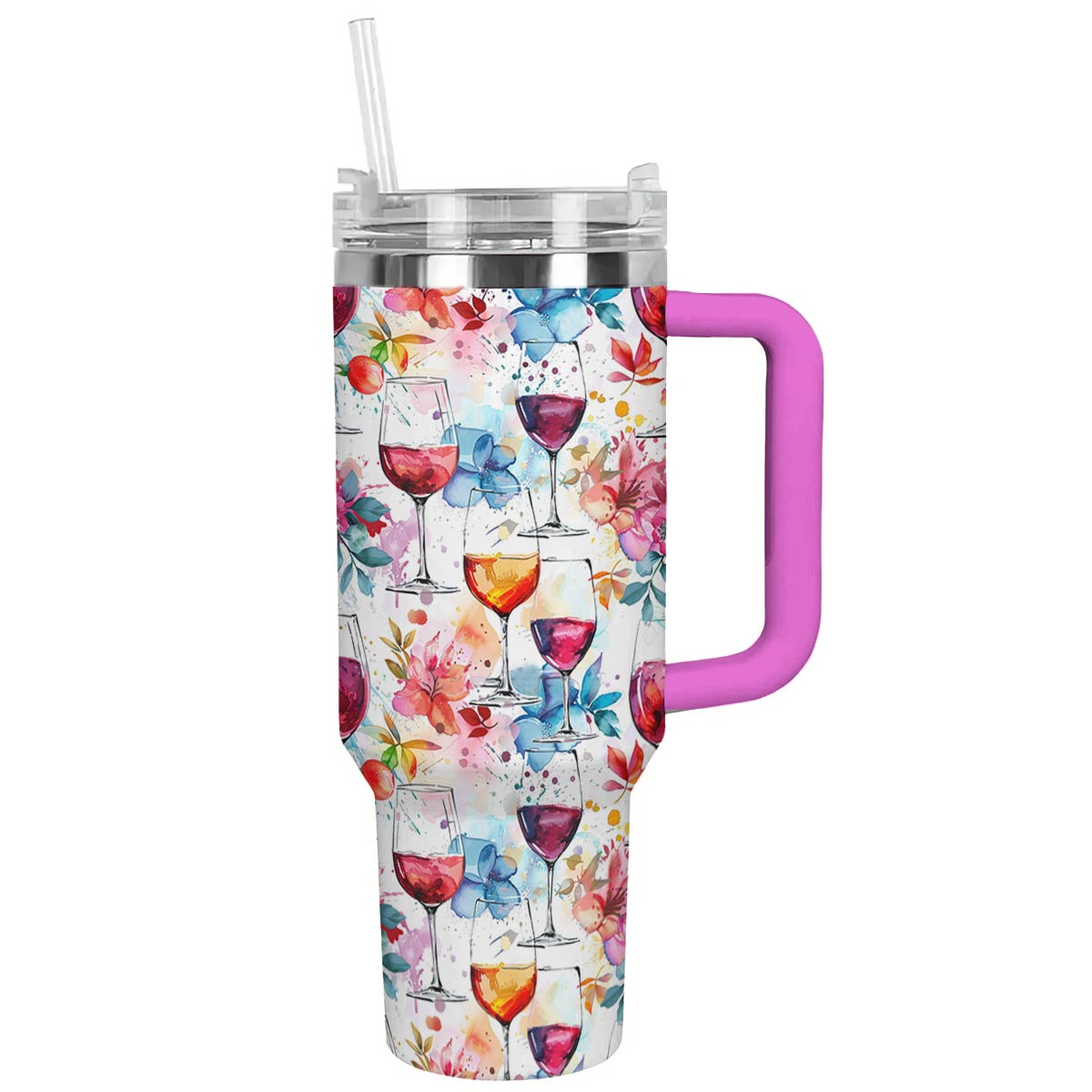 Shineful Tumbler Charming Wine With Floral