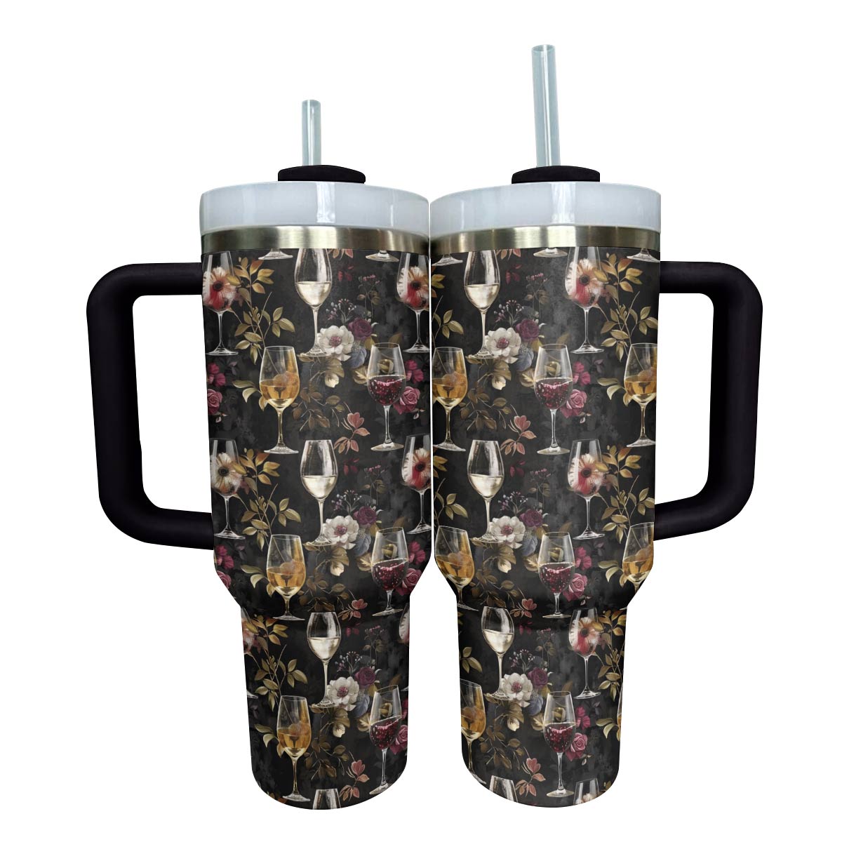 Shineful Tumbler Charming Wine With Flowers