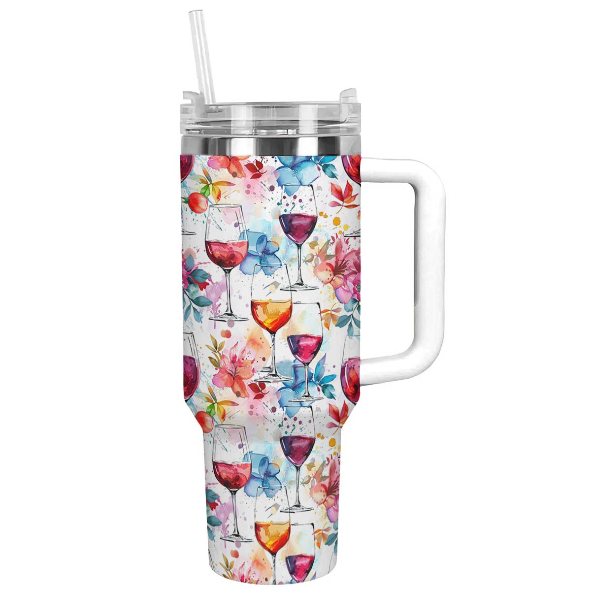 Shineful Tumbler Charming Wine With Floral