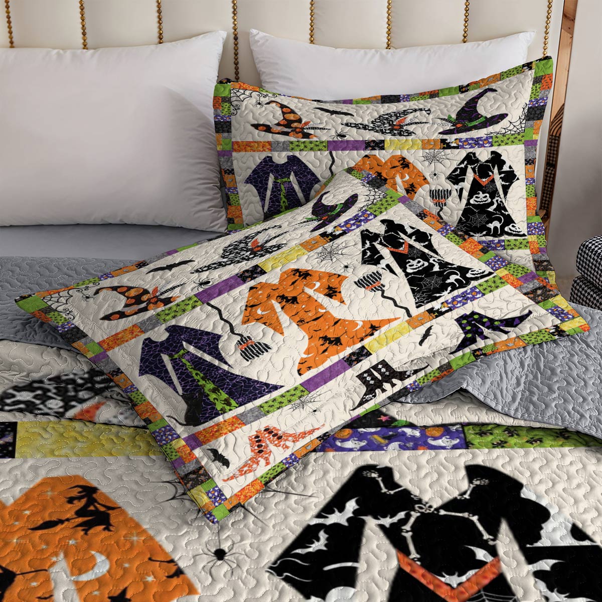 Shineful All Season Quilt 3-Piece Set Halloween Witch's Wardrobe