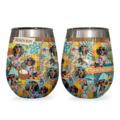 Shineful Wine Tumbler Dachshund Summer Vibe