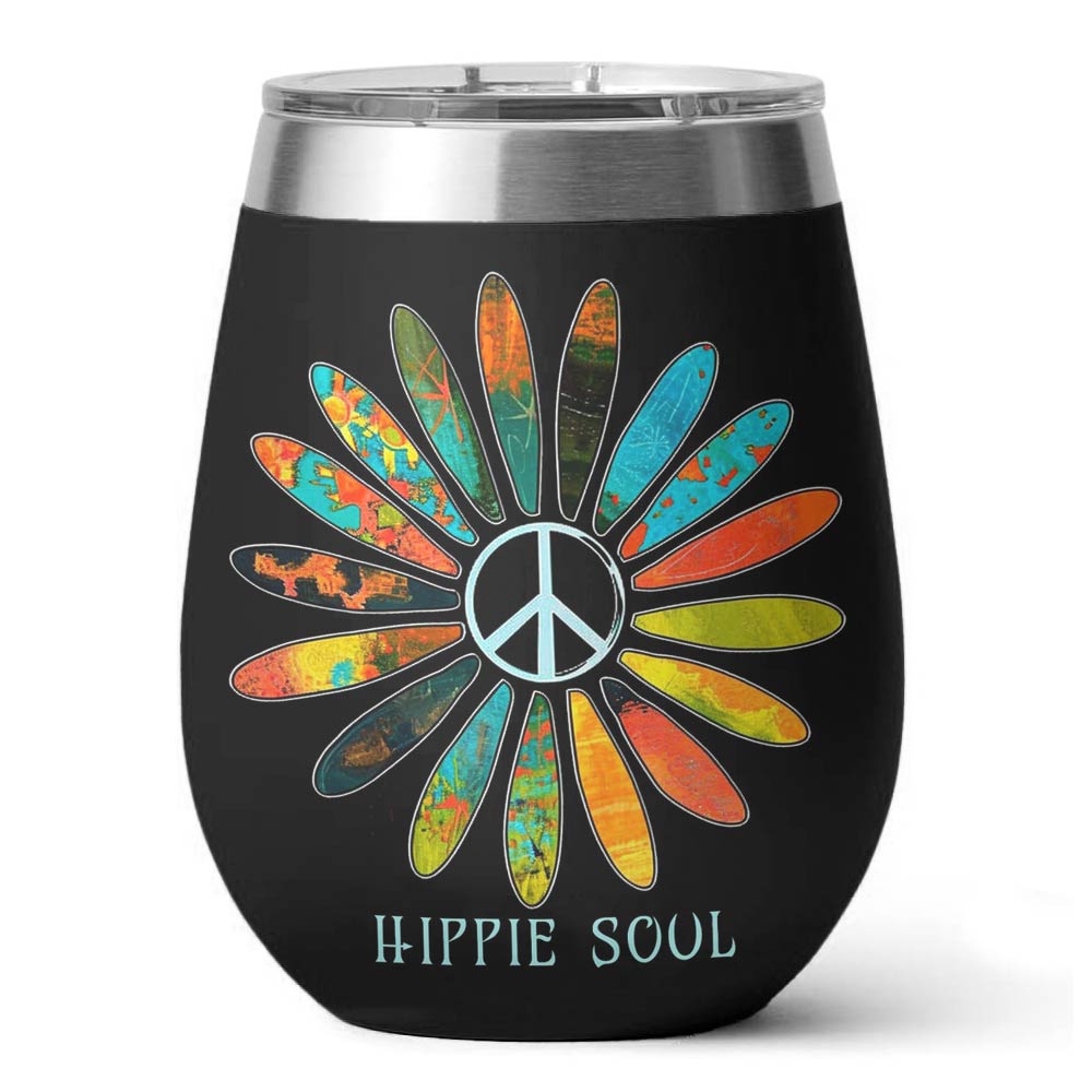 Hippie 12 Oz Shineful™ Wine Tumbler Soul Tl10 12Oz