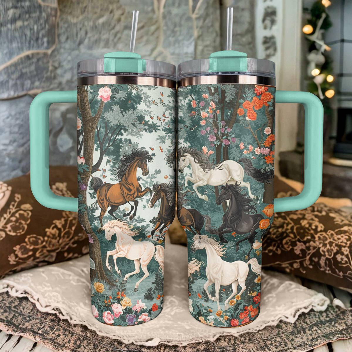 Shineful Tumbler Wildflowers Horse