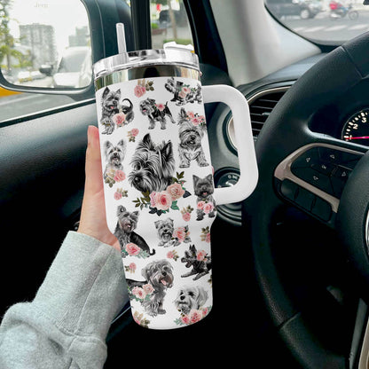 Shineful Tumbler Floral Yorkshire Terriers