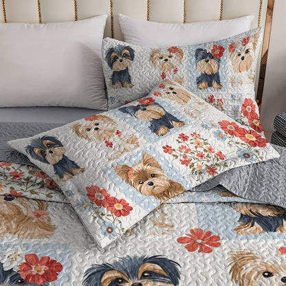 Shineful All Season Quilt 3-Piece Set Sweet Love Yorkie