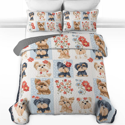 Shineful All Season Quilt 3-Piece Set Sweet Love Yorkie