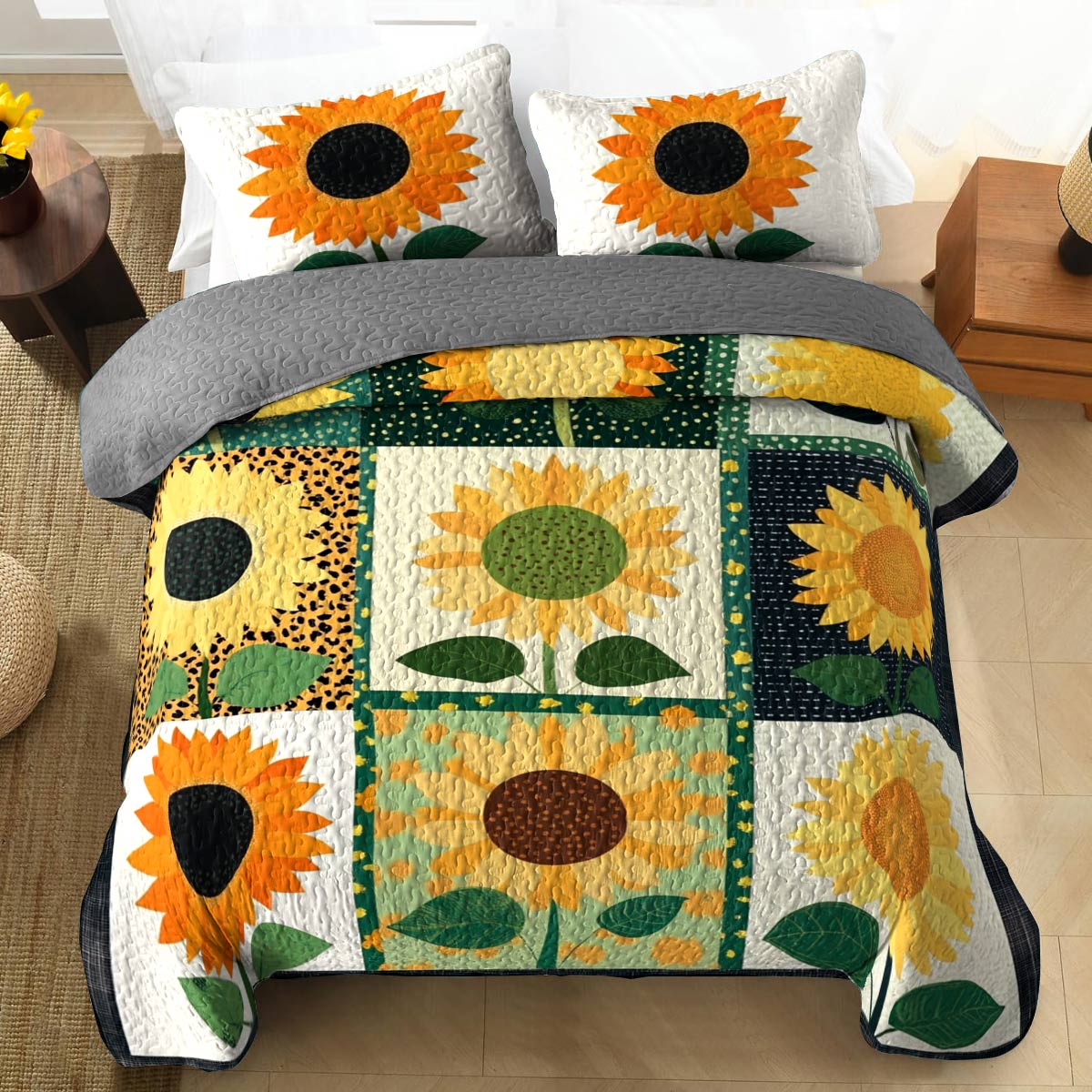 Shineful All Season Quilt 3-Piece Set Happy Sunshine