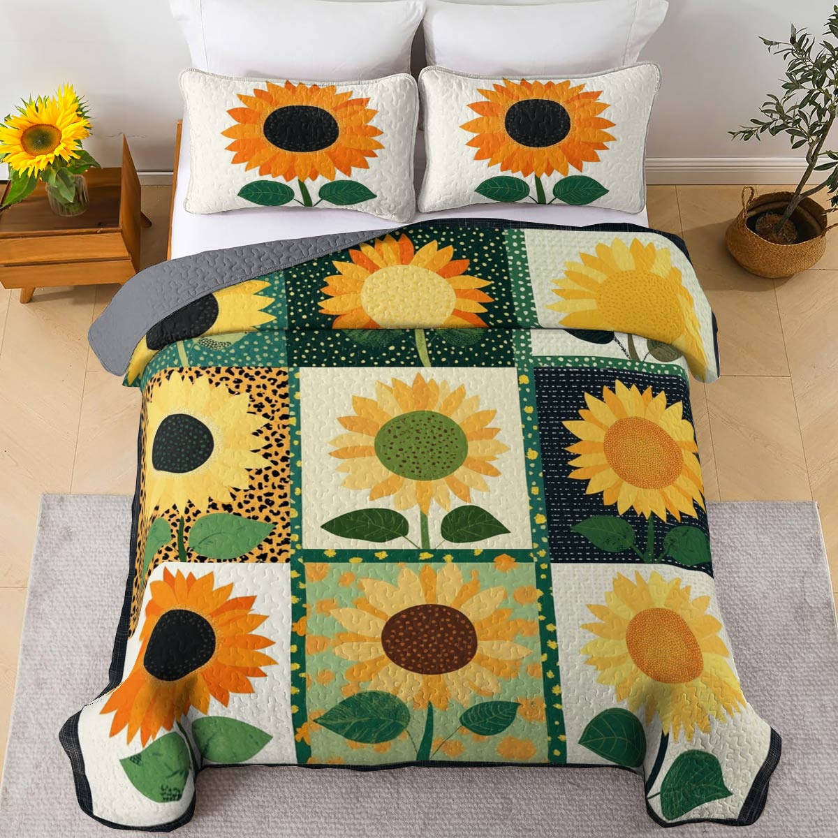 Shineful All Season Quilt 3-Piece Set Happy Sunshine