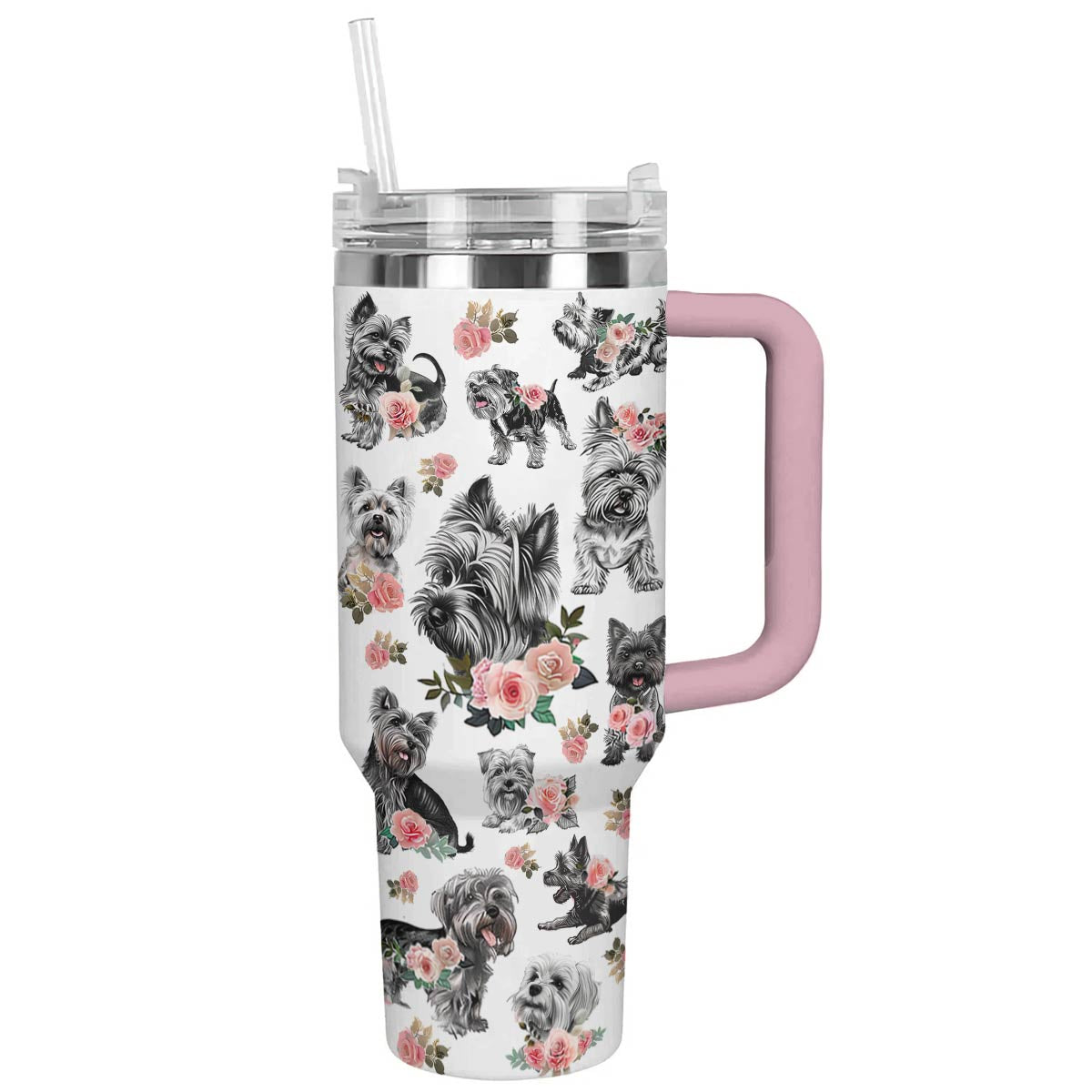 Shineful Tumbler Floral Yorkshire Terriers