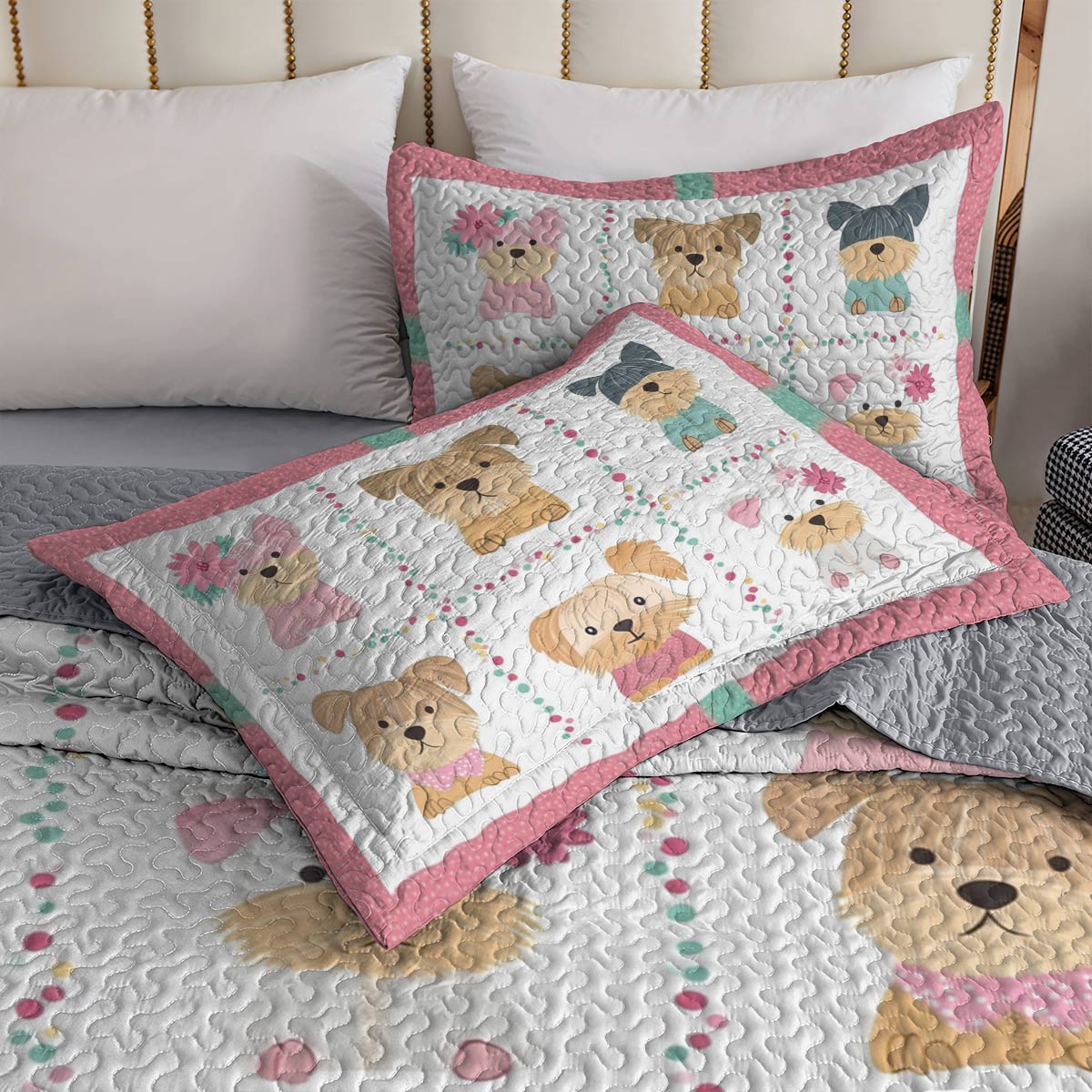 Shineful All Season Quilt 3-Piece Set Cuteness Overload Baby Yorkie