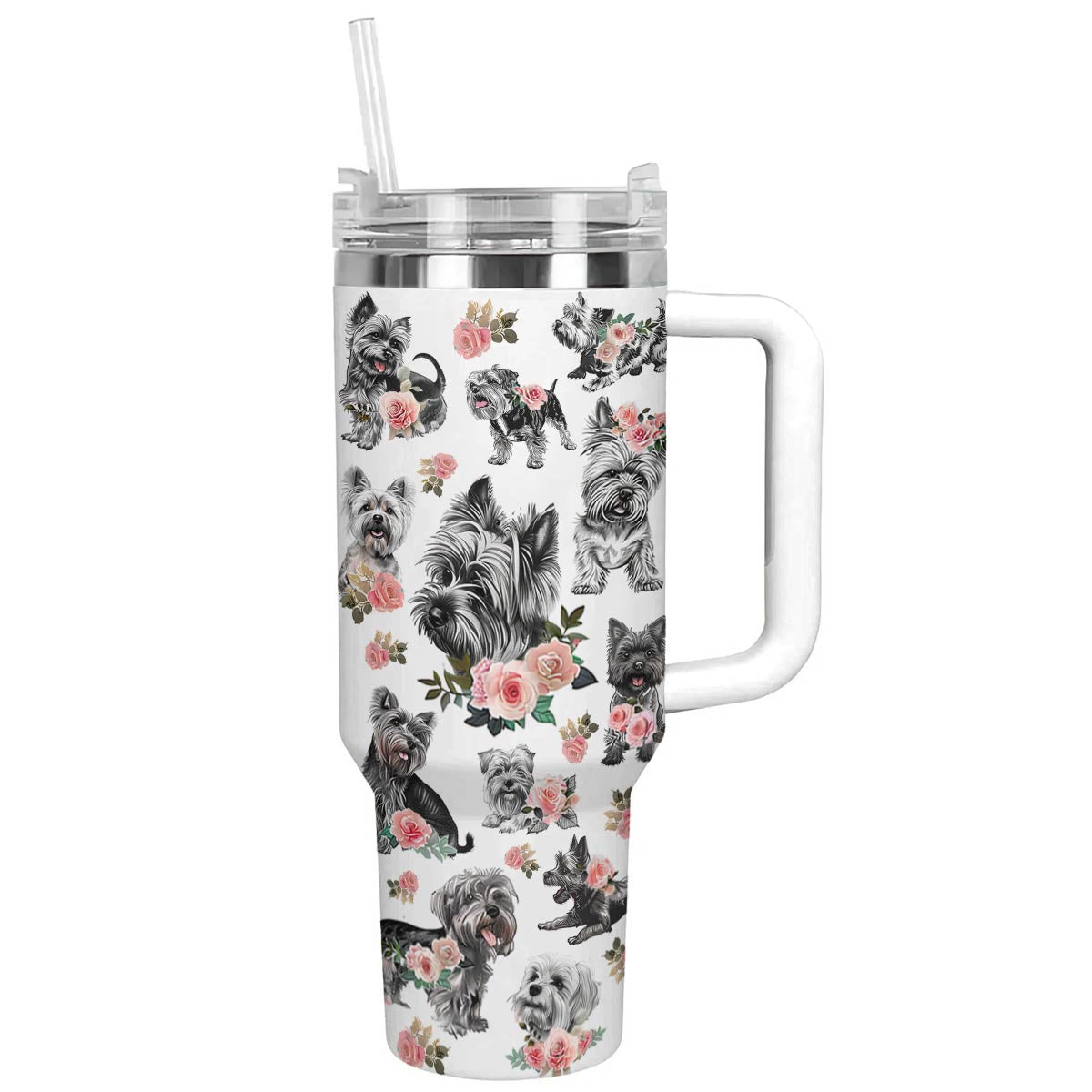 Shineful Tumbler Floral Yorkshire Terriers