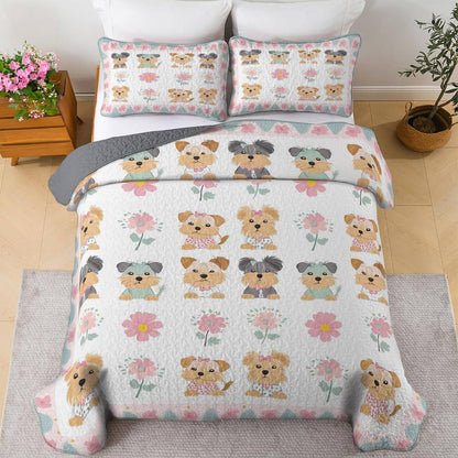 Shineful All Season Quilt 3-Piece Set Pretty Baby Yorkie