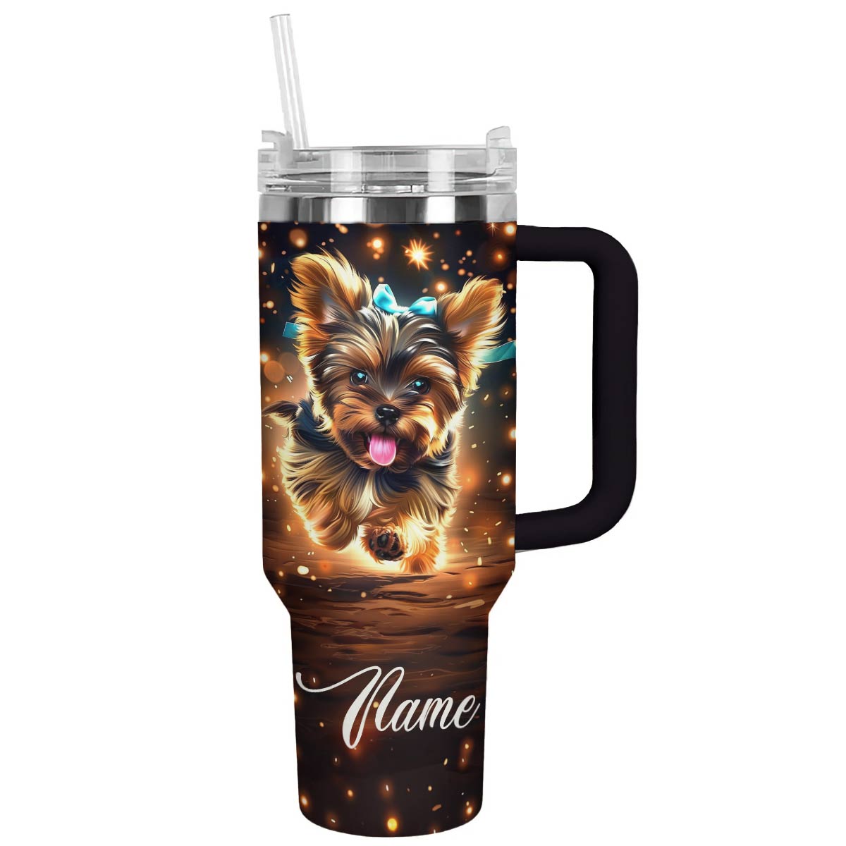 Shiny personalisierter Trinkbecher Luxury My Yorkie