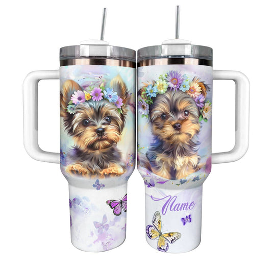 Glänzender personalisierter Becher Darling Yorkie