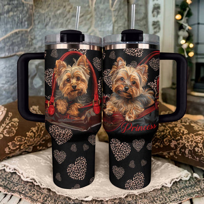 Shineful Personalized Tumbler Luxurious Yorkie