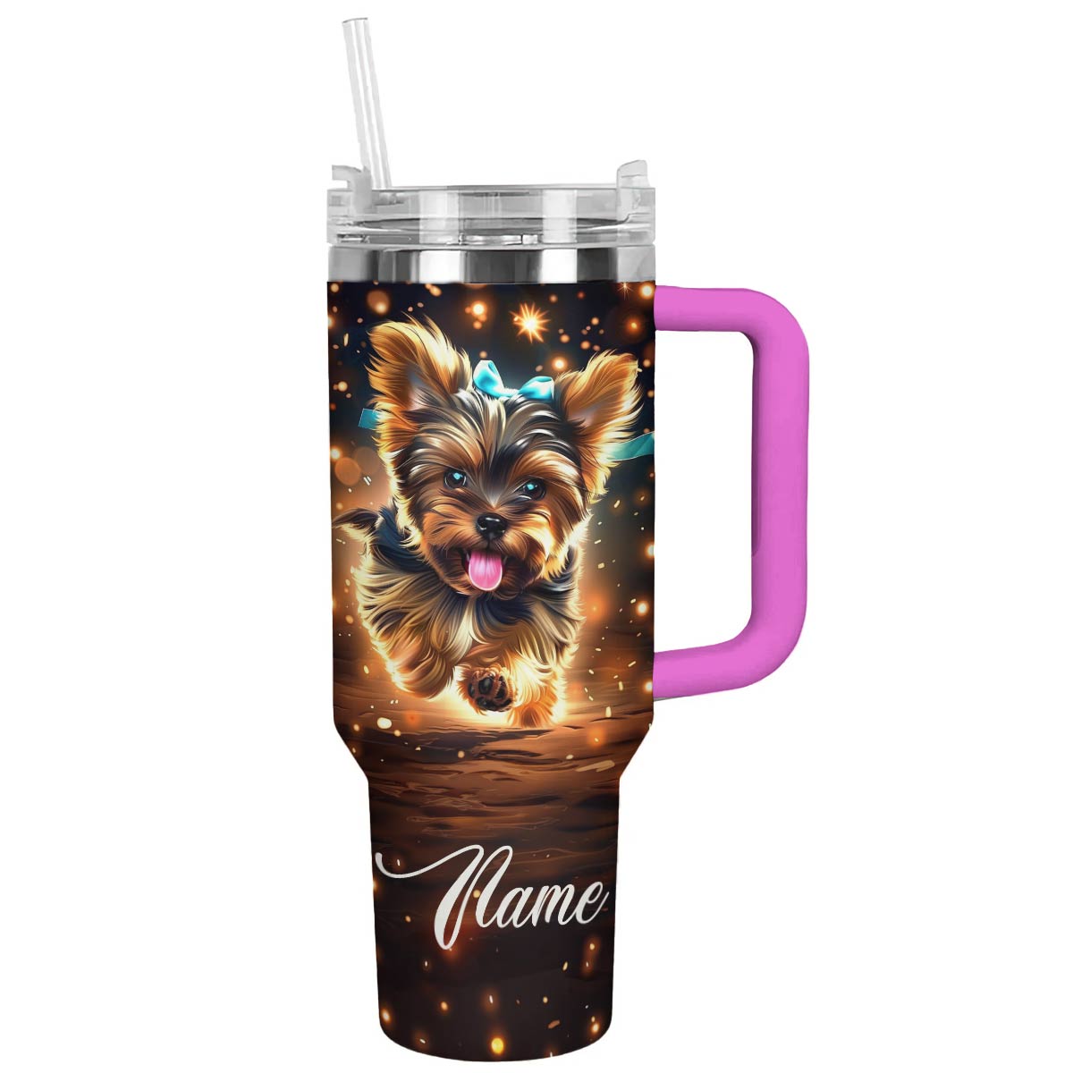 Shiny personalisierter Trinkbecher Luxury My Yorkie