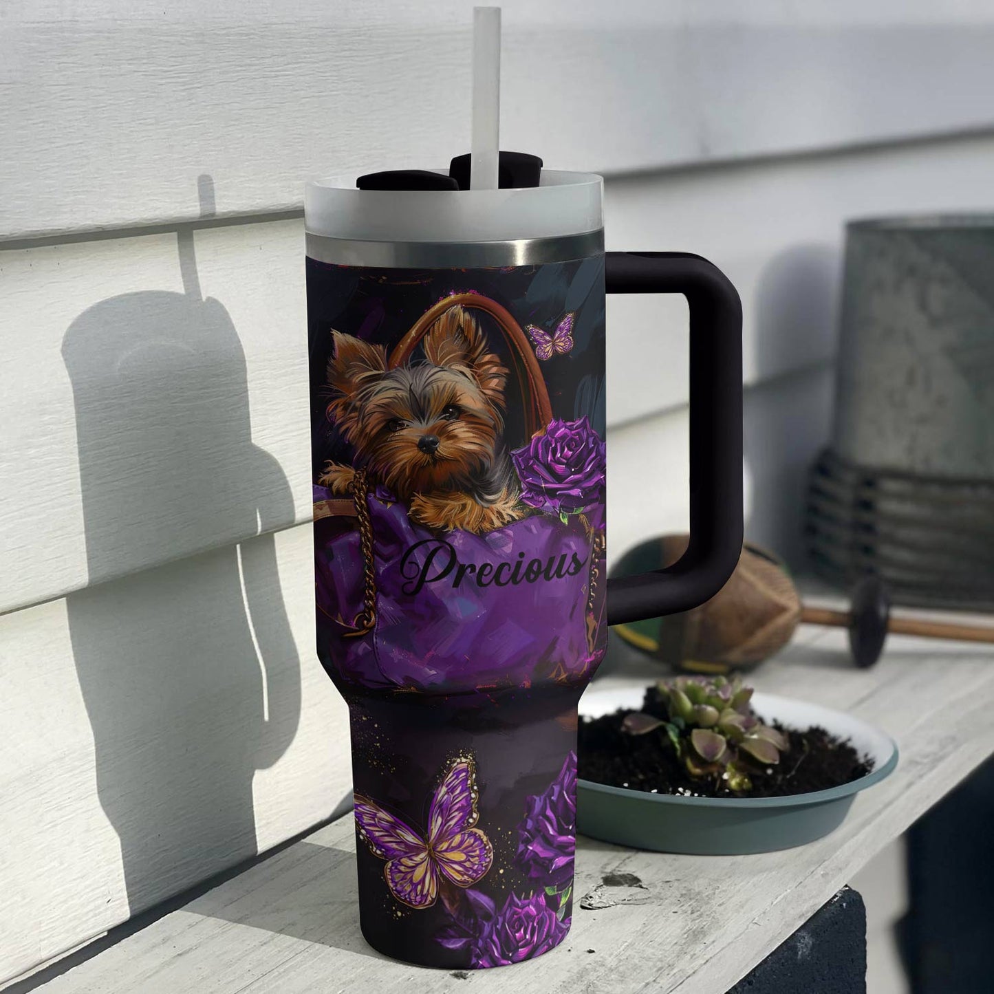 Shineful Personalized Tumbler Elegant Yorkie