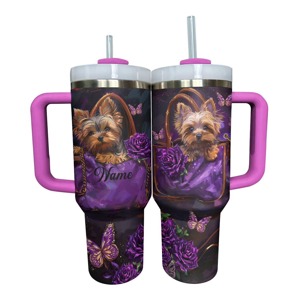 Shineful Personalized Tumbler Elegant Yorkie