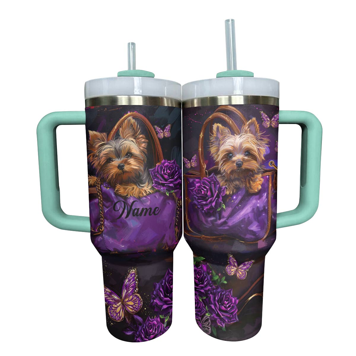 Shineful Personalized Tumbler Elegant Yorkie