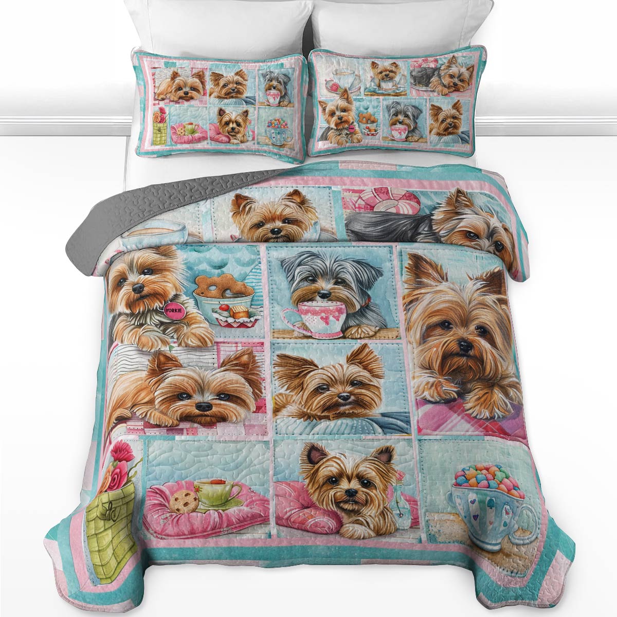 Shineful All Season Quilt 3-Piece Set Furry Friends Ver2